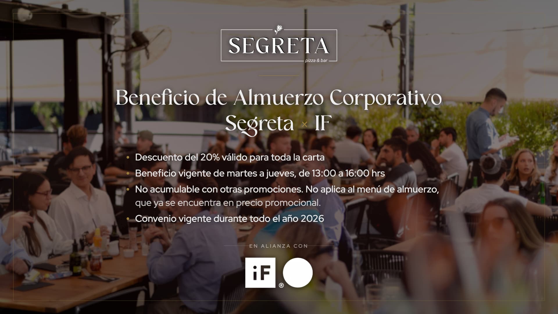 Beneficio de Almuerzo Corporativo Segreta x IF