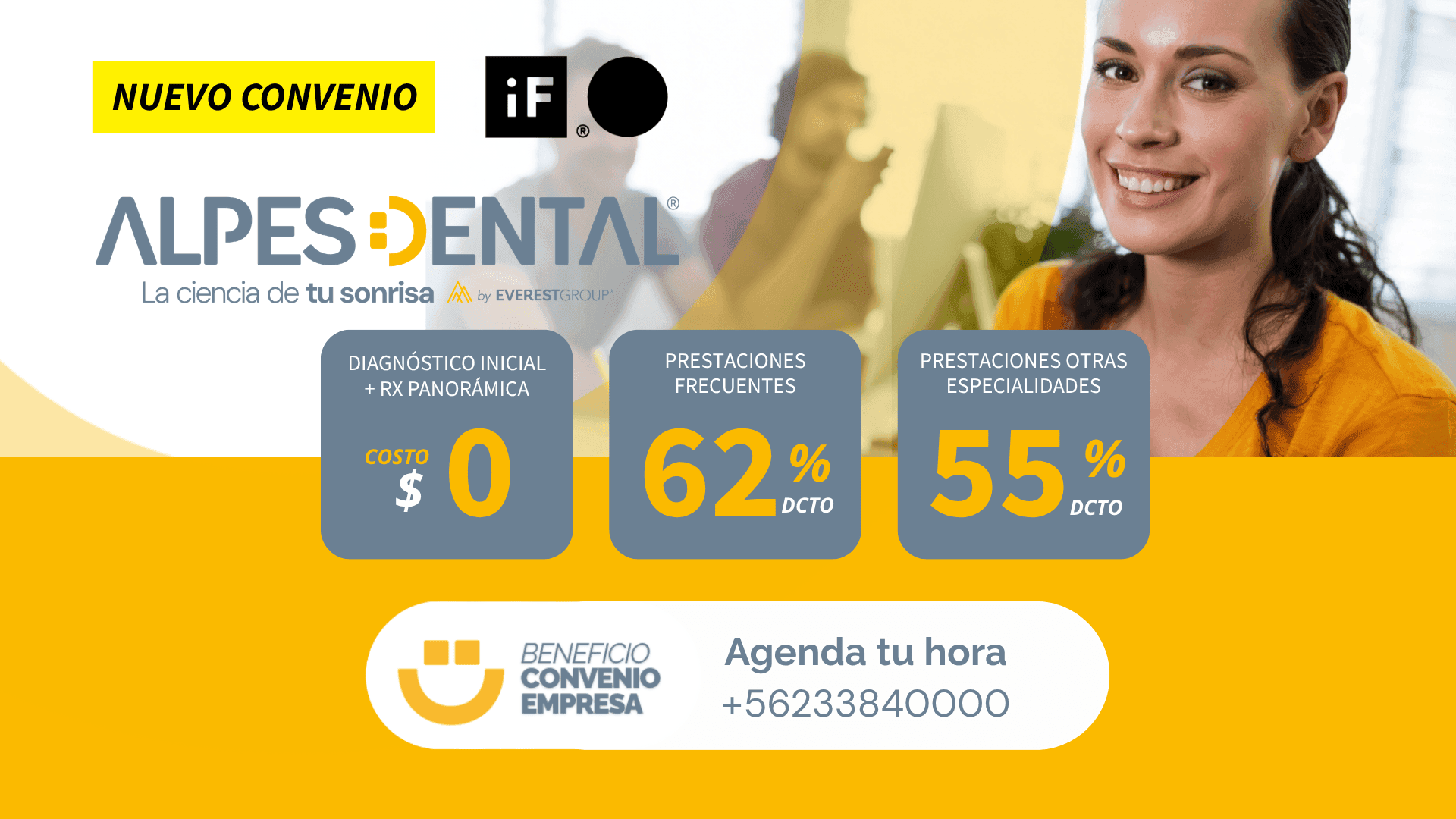 Diagnóstico inicial + Rx panorámica; Prestaciones Frecuentes; Prestaciones otras especialidades Alpesdental